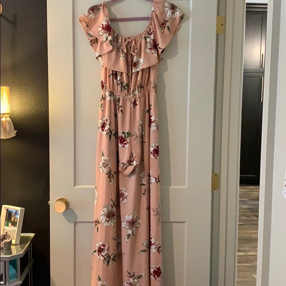 High-low floral romper